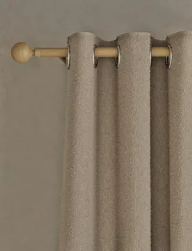 M&S Bouclé Eyelet Curtains Taupe - M&S - FashionsVida