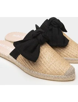 Alpargatas planas de esparto estilo babucha en rafia con lazo - Macarena - FashionsVida