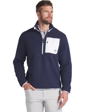 Pullover Fleece 1/4 Zip, navy/weiss s - Puma - FashionsVida