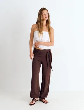 Pantalón largo de mujer con pareo - Brownie - FashionsVida