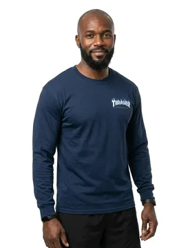 T-shirt à Manches Longues Thrasher Flame Dot Midweight Navy XL - Santa Cruz - FashionsVida