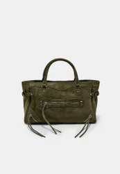 Citytasche mit Reißverschluss-Details Khaki OS