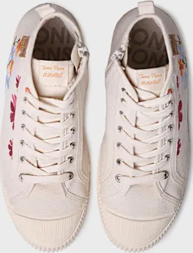 Zapatillas de lona de mujer abotinadas de algodón estampado - Toni Pons - FashionsVida