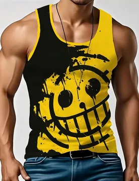 Summer Basketball Quick-Dry Smiling Face Print Running Sport Men Vest Tops Track Field Training Jersey Shirt Vest Men's Clothes - Aliexpress - FashionsVida