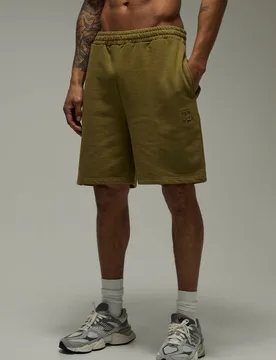 Mens Training Dept Premium Heavyweight 420gsm Loopback Loose Fit Short - Green Cotton - Size X-Small - boohooMAN - FashionsVida