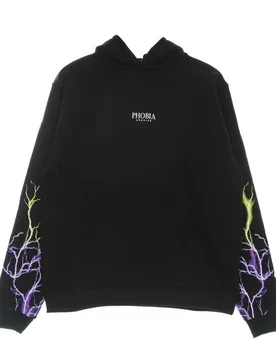 Felpa Leggera Cappuccio Uomo Lightning Hoodie Black/purple/yellow - PHOBIA - FashionsVida