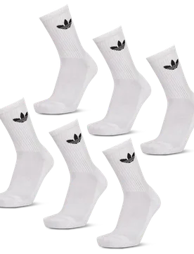 Crew 6 Pack Unisex Socken - Weiß - Größe 46-48 White 46-48 - Adidas - FashionsVida