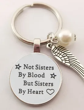 Best friends keychain keyring "not sisters by blood but sisters by heart" friendship jewelry gift for women girls - Aliexpress - FashionsVida
