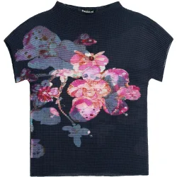 Blusa de mujer manga corta estampada
