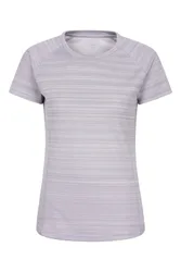 Endurance' Womens Striped Tee Sun Protection Everyday Gym T-Shirt - Lilac - Size 12 Uk