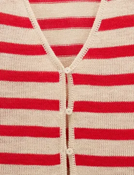 Chaleco de mujer de punto con estampado de rayas - Parfois - FashionsVida