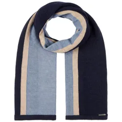 Merino Stripes Wool Scarf by - blue-beige - Female - Size: One Size