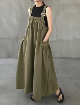 Vestido largo y suelto con tirantes minimalista y casual para mujer, vestido de primavera/verano S - Shein - FashionsVida