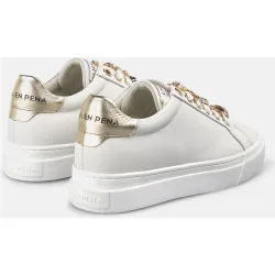 Zapatillas deportivas de mujer de piel con cierre de cordones