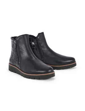 Hallux-Stiefelette Kroko - Schwarz - female - Size: 36 - Avena - FashionsVida