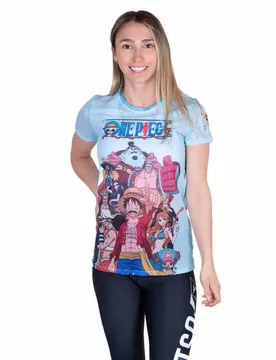 One Piece Fishman Straw Hat Crew Short Sleeve T-shirt Blue M Women - OTSO - FashionsVida