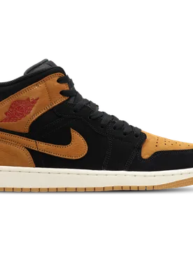 Aj1 Mid Herren Sneaker - Schwarz - Größe 42 - Leder, Synthetik Black 42 - Jordan - FashionsVida