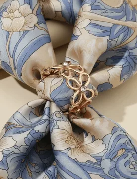 Crystal Shawl Rings Clip Hollow Out Alloy Material Scarf Buckle Flower Design Adjustable Hijab Clip Versatile Application - Aliexpress - FashionsVida