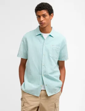 Camisa de hombre de manga corte con bolsillo en lado izquierdo - Barbour - FashionsVida