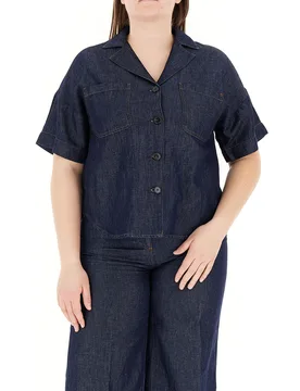 Camicia maniche corte BLU SCURO 21 - PERSONA by MARINA RINALDI - FashionsVida