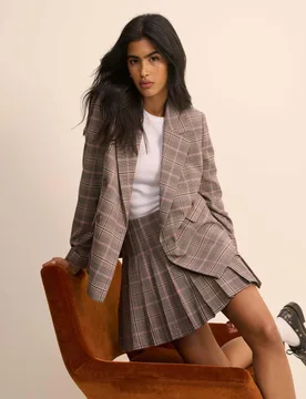 Relaxed Checked Double Breasted Blazer Multi female - Nobody's Child - FashionsVida
