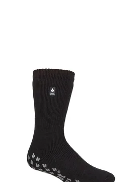 Mens 1 Pair SOCKSHOP 2.3 TOG Plain Slipper Socks Black 6-11 Mens - Black - Size: 6-11 Mens - Heat Holders - FashionsVida