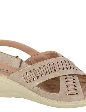 Petra Womens Wide Fit Sandals - Beige - Size Uk 5 - Boulevard - FashionsVida