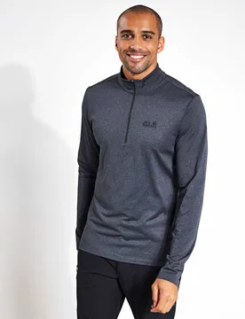 Sky Slim Fit Half Zip Thermal Top Black male - Jack Wolfskin - FashionsVida