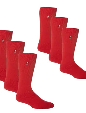 Pairs Mens Original Thick Winter Thermal Socks For Cold Weather - Red - Size Uk 6-11 - Heat Holders - FashionsVida