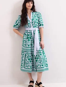 Women's Trinity Printed Midi Dress in Pale Blue Size: 24 - Pale Blue - Size: 24 - Phase Eight - FashionsVida