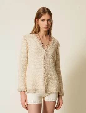 Blouson en maille jacquard avec lurex - TWINSET - FashionsVida