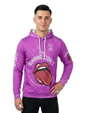 Felpa Con Cappuccio Running Stones Pink 2XS - OTSO - FashionsVida