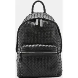Mochila de piel trenzada