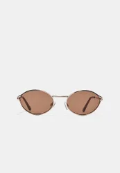 Runde Metallbrille Goldfarben OS