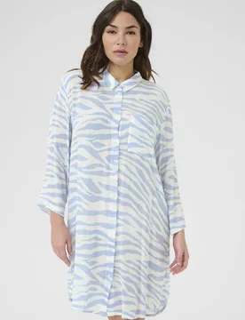 Women's KAhildur Amber Shirt Dress in Baby Blue Size: 14 - Baby Blue - Size: 14 - Kaffe - FashionsVida