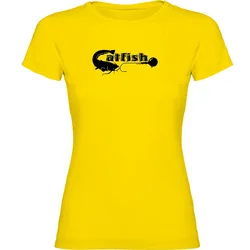 Catfish Short Sleeve T-shirt Yellow 2XL Women