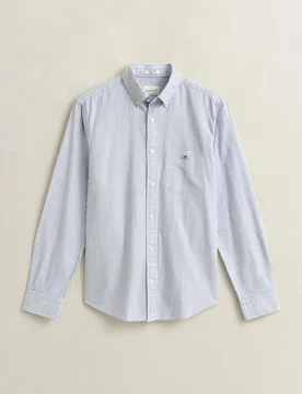 Camisa oxford de hombre de rayas con bolsillo en el pecho - Gant - FashionsVida