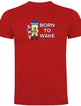 T-shirt à Manches Courtes Born To Wake Red 2XL - Kruskis - FashionsVida