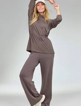 Women's Long Sleeve Turtleneck Toggle Sweatshirt in Light Brown Size: 18 - Light Brown - Size: 18 - Cotton Traders - FashionsVida