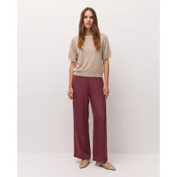 Pantalón ancho fluido de mujer con bolsillos laterales