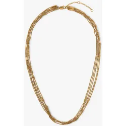 Collar de acero inoxidable doble con cuentas pequeñas decorativas