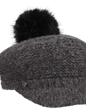 Soft Pompom Newsboy Cap by - anthracite - Damen - Size: One Size - Loevenich - FashionsVida