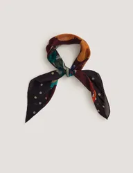 Pure Silk Floral Square Scarf Multi female
