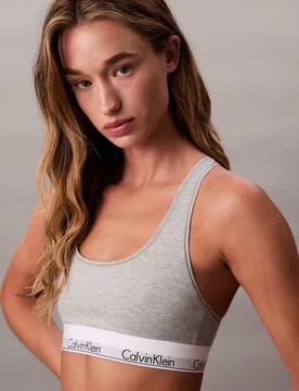 Icon Non Wired Cotton Blend Bralette Grey female - Calvin Klein - FashionsVida