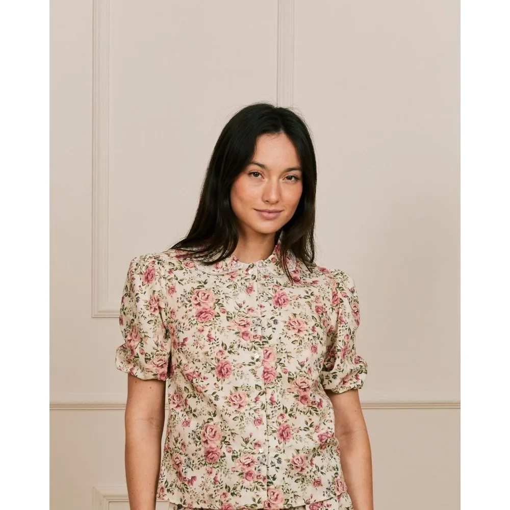 Camisa de manga corta con estampado floral - Bohodot - FashionsVida