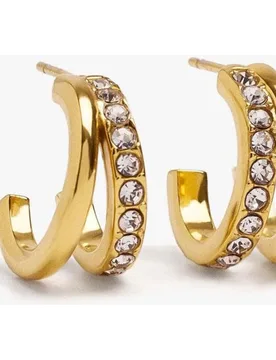 Pendientes de aro de acero inoxidable con circonitas - Parfois - FashionsVida