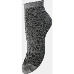 Calcetines cortos con estampado de leopardo y lurex de mujer