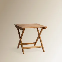 Mesa auxiliar plegable de jardín de madera de acacia Baiona