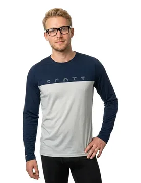 Maglietta A Maniche Lunghe Defined Dri Dark Blue / Spray Grey 2XL - Scott - FashionsVida