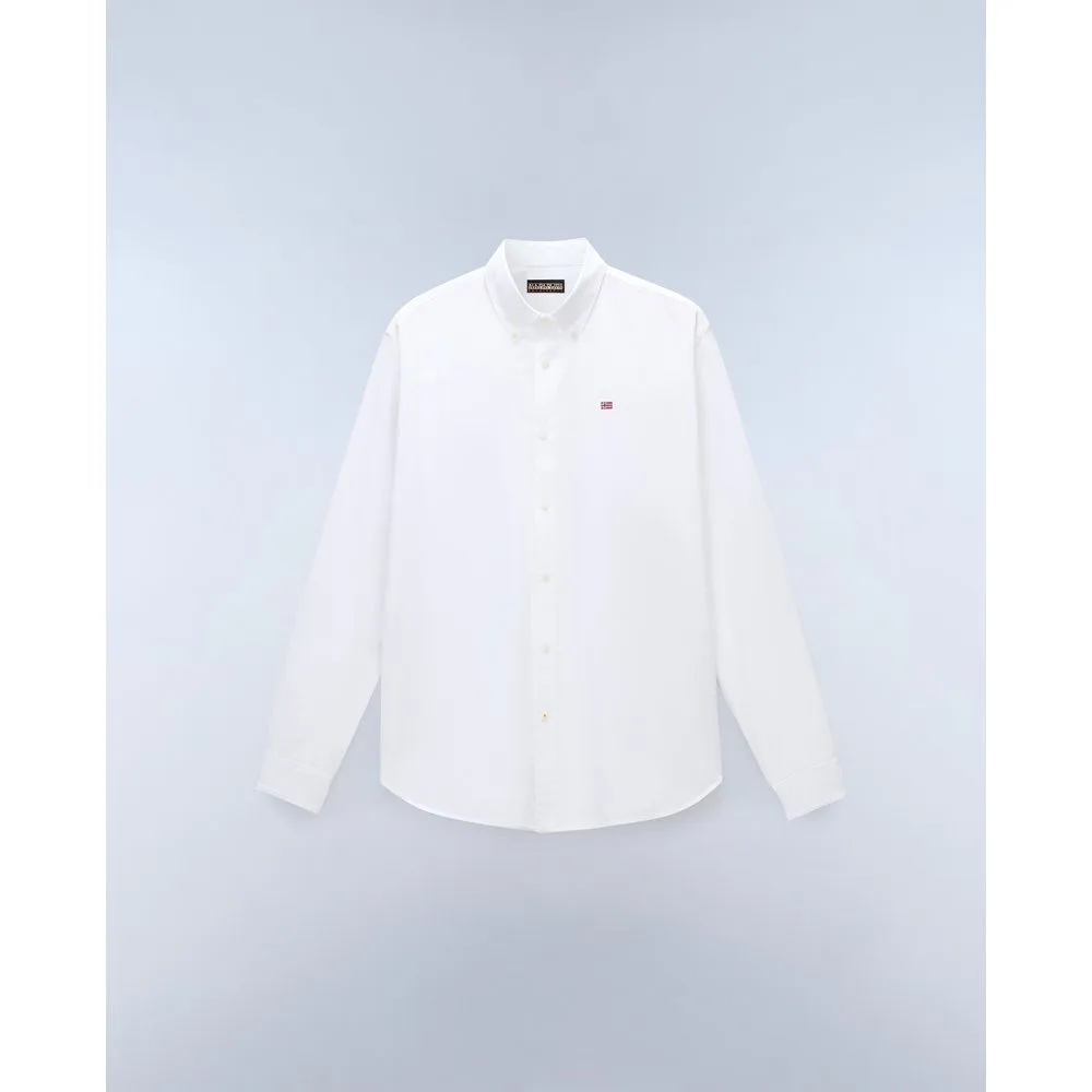Camisa de algodón Terra de hombre con corte regular lisa - Napapijri - FashionsVida